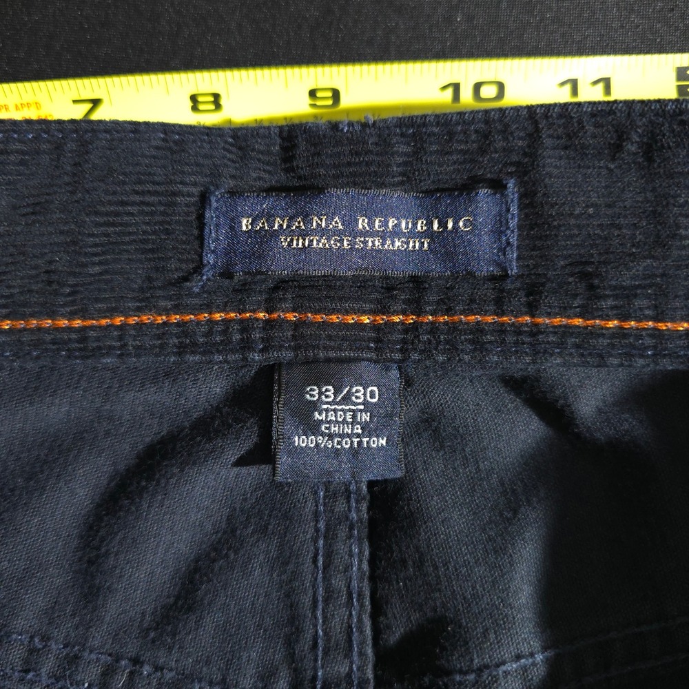 Banana Republic Vintage Straight Mens 33x30 Navy Blue Corduroy Pants 858817-03 - Picture 8 of 11